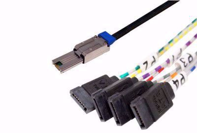 Picture of 4xSATA (device) to SFF-8088 (host) Fanout Cable
