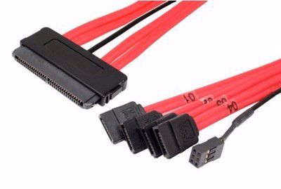 Picture of 0.6m SFF-8484 (device) to 4xSATA (host) Fanout Cable