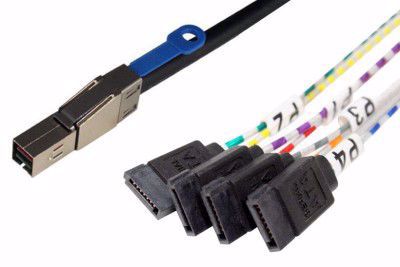Picture of 1m 4xSATA (device) to SFF-8644 (host) Fanout Cable