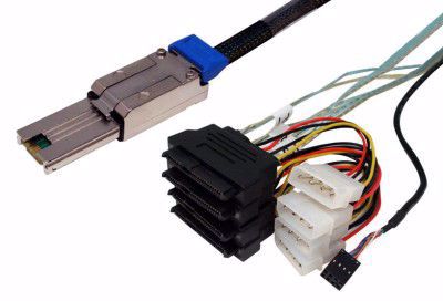 Picture of SFF-8088 to SFF-8482 Fanout SAS Cable