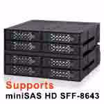 Picture of MB508SP-B by ICY Dock - 8 Bay 2.5” SAS/SATA SSD/HDD Backplane Cage for 2x 5.25” Bay